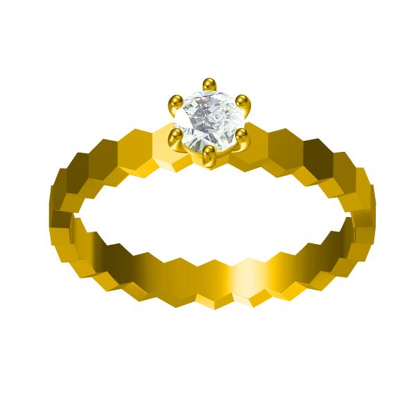 Moissanite 14 Carat Gold Delicate Ring