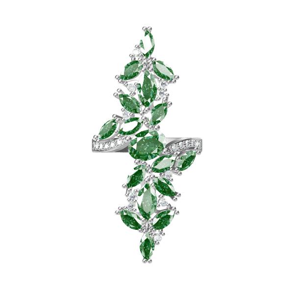 Emerald Gemstone White Gold Ring
