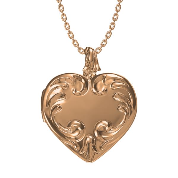 Gold Heart shaped Pendant Necklace