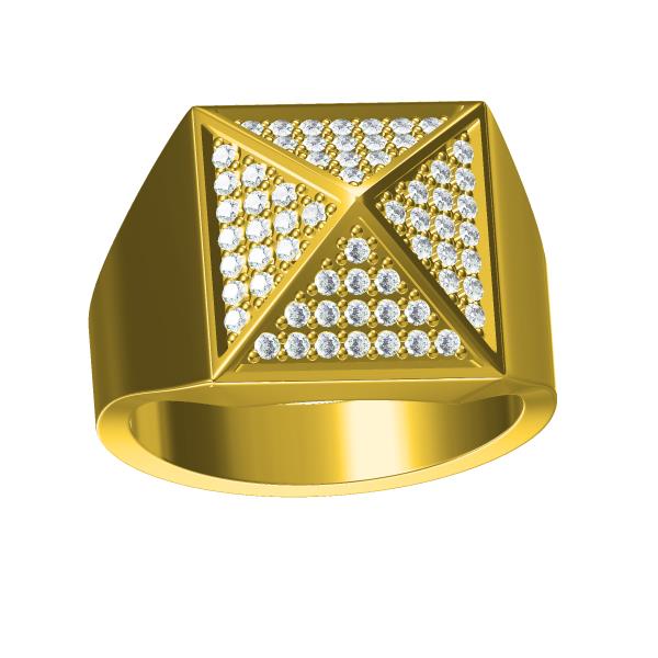 Diamond Gold Ring Pyramid Ring