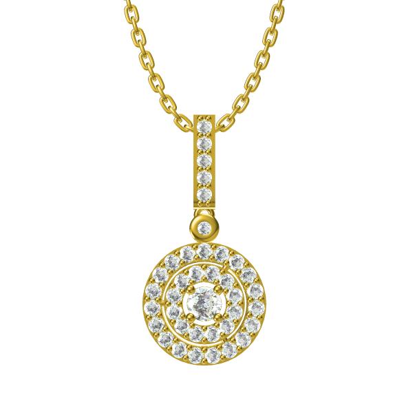 Diamond Gold Swing Circle Pendant Necklace