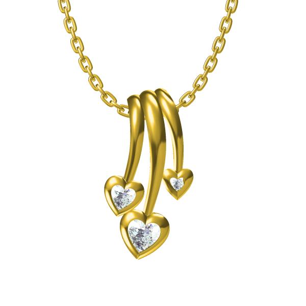 Diamond Carat Gold Grass Pendant Necklace