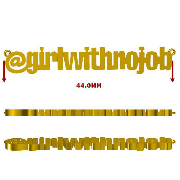 个性化字母组合18K黄金白金项链